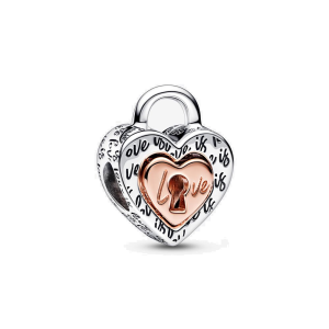 Charm Pandora Candado Love Amor Dos Tonos Oro Rosa Y Plata