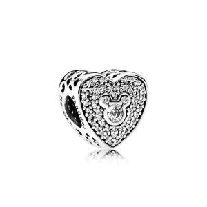 Charm Pandora Minnie Mickey Mouse Corazón Brillante De Disney