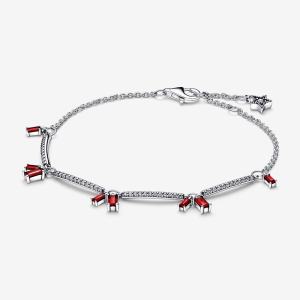 Pulsera Pandora Moments Cristales Rojos Ruby Plata S925