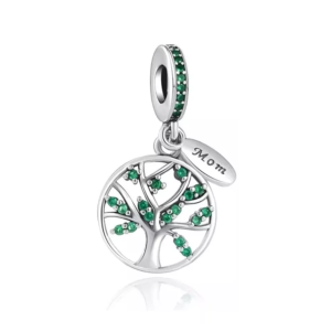 Charm Pandora Árbol De La Vida Mamá Piedra Esmeralda