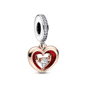 Charm Pandora Rose Corazón Radiante Colgante Piedra Flotante Oro Rosa