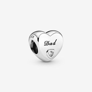 Charm Pandora Corazón Papá Padre Dad En Plata Original
