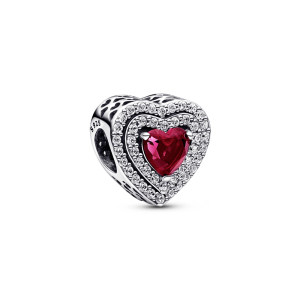 Charm Pandora Corazón Reluciente Ruby Brillante Plata Original