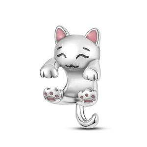 Charm Gato Mascota Gata Kitty Gatito Fabricado En Plata 925
