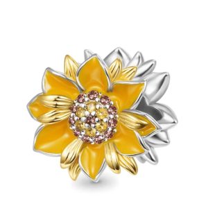 Charm Pandora Girasol Brillante Flor En Plata S925 Original