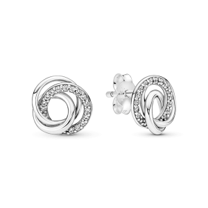 Aretes Pendientes Pandora Familia Para Siempre Entrelazada Plata S925