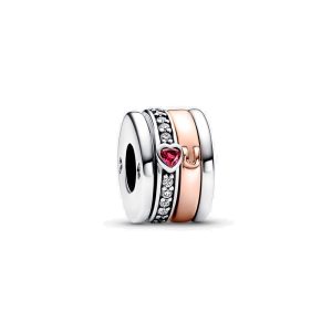 Charm Pandora Mensaje De Amor Te Amo Giratorio Dos Tonos Oro Rosa Y Plata