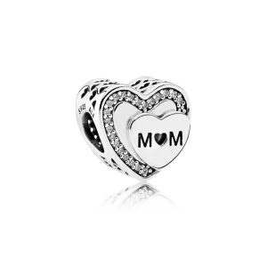 Charm Pandora Corazón Te Amo Mamá Madre Plata S925 Original