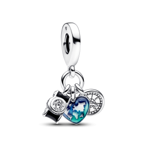 Charm Pandora Cámara Mundo Brujula Viajar Viajes En Plata S925 Original