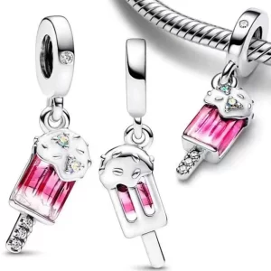 Charm Pandora Paleta De Helado Rosa Plata S925 Original