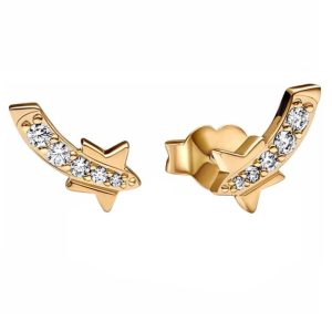 Aretes Pandora Shine Estrella Fugaz Brillante Oro Dorado