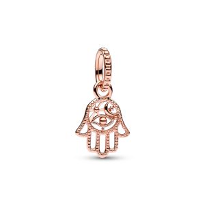 Charm Pandora Rose Mano De Fátima Hamsa Oro Rosa