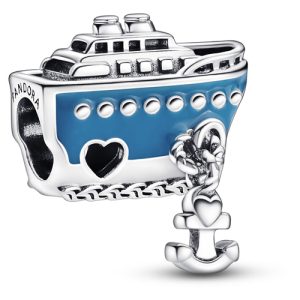 Charm Pandora Crucero Barco Ancla Oceano Plata S925 Original