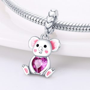 Charm Pandora Koala Corazón Rosa Te Amo Love Australia Plata S925 Original