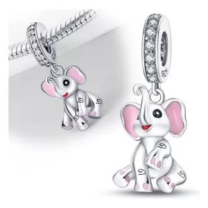 Charm Pandora Elefante Orejas Rosa Plata S925 Original