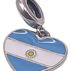 Charm Pandora Argentina Bandera Corazón Plata S925 Original