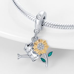 Charm Pandora Girasol Y Regadera Planta Plata S925 Original