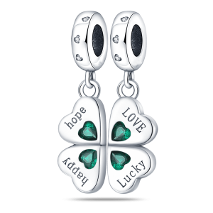 Charm Pandora Doble Trebol De La Suerte Plata S925 Original