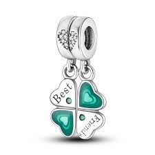 Charm Pandora Trebol De La Suerte Doble Mejores Amigos Plata S925 Original
