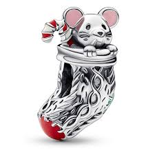 Charm Pandora Raton De Navidad Calcetín Plata S925 Original