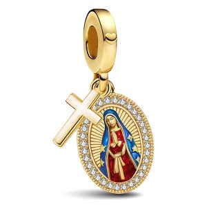 Charm Pandora Virgen Maria Dorada Shine En Plata S925 Original
