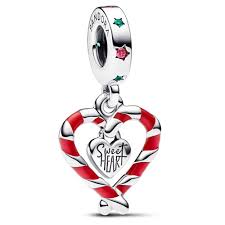 Charm Pandora Bastón De Caramelo Corazón Navidad De Plata S925 Original