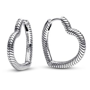 Aretes Pendientes Pandora Corazón Para Usar Con Charms Plata S925 Original