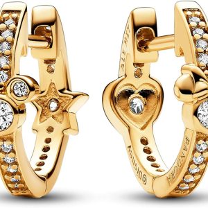 Aretes Pandora Minnie Mickey  Mouse Disney Pendientes Dorados Oro Shine Original