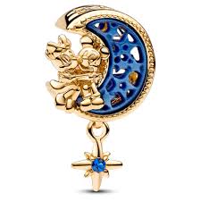 Charm Pandora Mickey Minnie Mouse Luna Amor Oro Dorado Shine Original