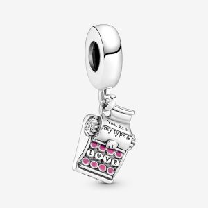 Charm Pandora Maquina De Escribir Eres Mi Tipo Amor Plata Original
