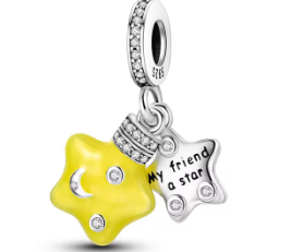 Charm Pandora Estrella Amarilla Que Brilla En La Oscuridad Original Plata Original