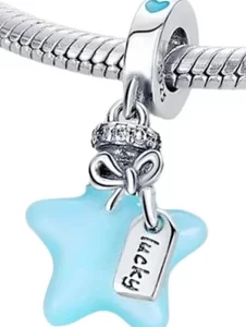 Charm Pandora Estrella Que Brilla En La Oscuridad Azul Original Plata Original