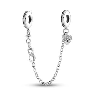 Cadena de Seguridad Pandora Infinito Y Corazon Amor Plata S925 Original