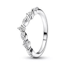Anillo Pandora De Compromiso Tiara Corona Reina Quinceañera Plata S925 Original