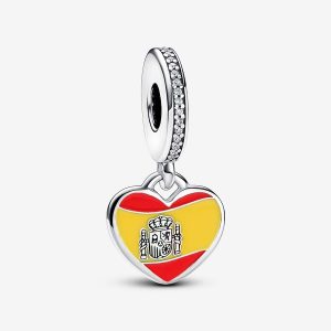 Charm Pandora España Spain Bandera Corazón Plata S925 Original