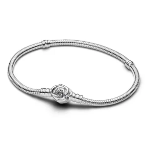 Pulsera Pandora Moments Cierre De Rosa Flor En Plata S925 Original