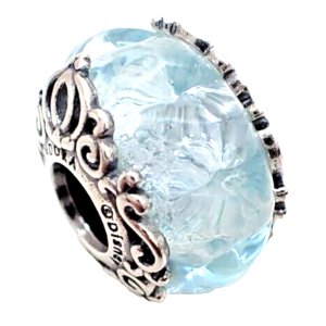 Charm Pandora Cenicienta Murano Azul Separador Disney Plata S925 Original