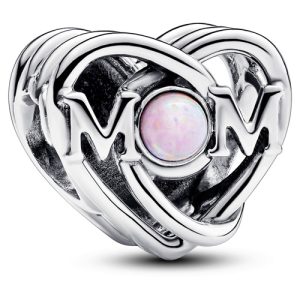Charm Pandora Mom Madre Opalo Resplandeciente Corazón Amor