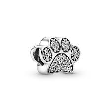 Charm Pandora Huella Rosa Perro Mascota Circonitas Plata S925 Original