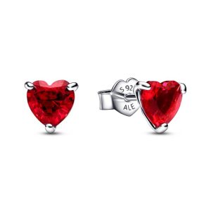 Aretes Pandora Coltante Corazón Ruby Plata S925 Original
