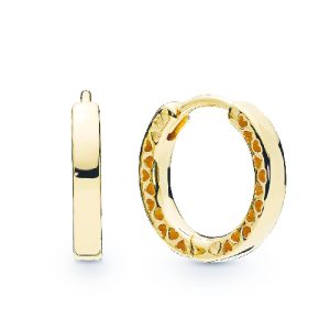 Aretes Pandora Perla De Agua Dulce Shine Pavé Brillante Oro Dorado