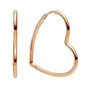 Aretes Pandora Rose Corazón Amor Oro Rosa