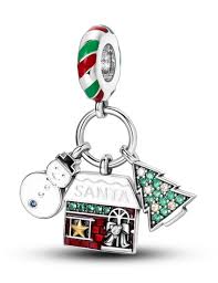 Charm Pandora Casa Hogar Navidad Árbol Muñeco De Nieve Plata S925 Original (copia)