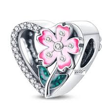 Charm Pandora Flor Rosa Brillante En Plata S925 Original