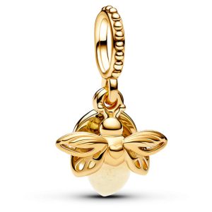 Charm Pandora Luciérnaga Que Brilla En La Oscuridad Oro Dorado Original