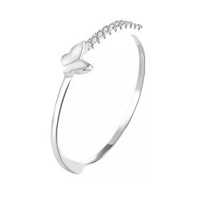 Anillo Pandora De Compromiso Mariposa Plateada Diamantes Original