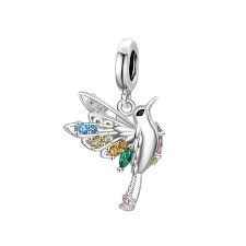 Charm Pandora Colibrí De Colores Pájaro En Plata S925 Original