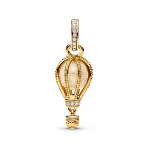 Charm Pandora Shine Globo Aerostático Viajar Oro Dorada