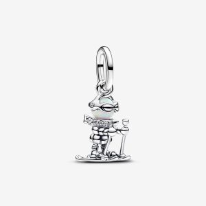 Charm Pandora Esquiador Sky Ópalo Blanco Plata S925 Original