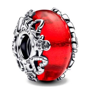Charm Pandora Murano Rojo Navidad Plata S925 Original